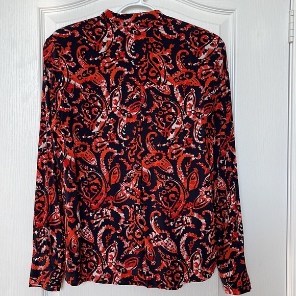 SANDWICH blue and orange print blouse, sz 38 - Picture 2 of 8